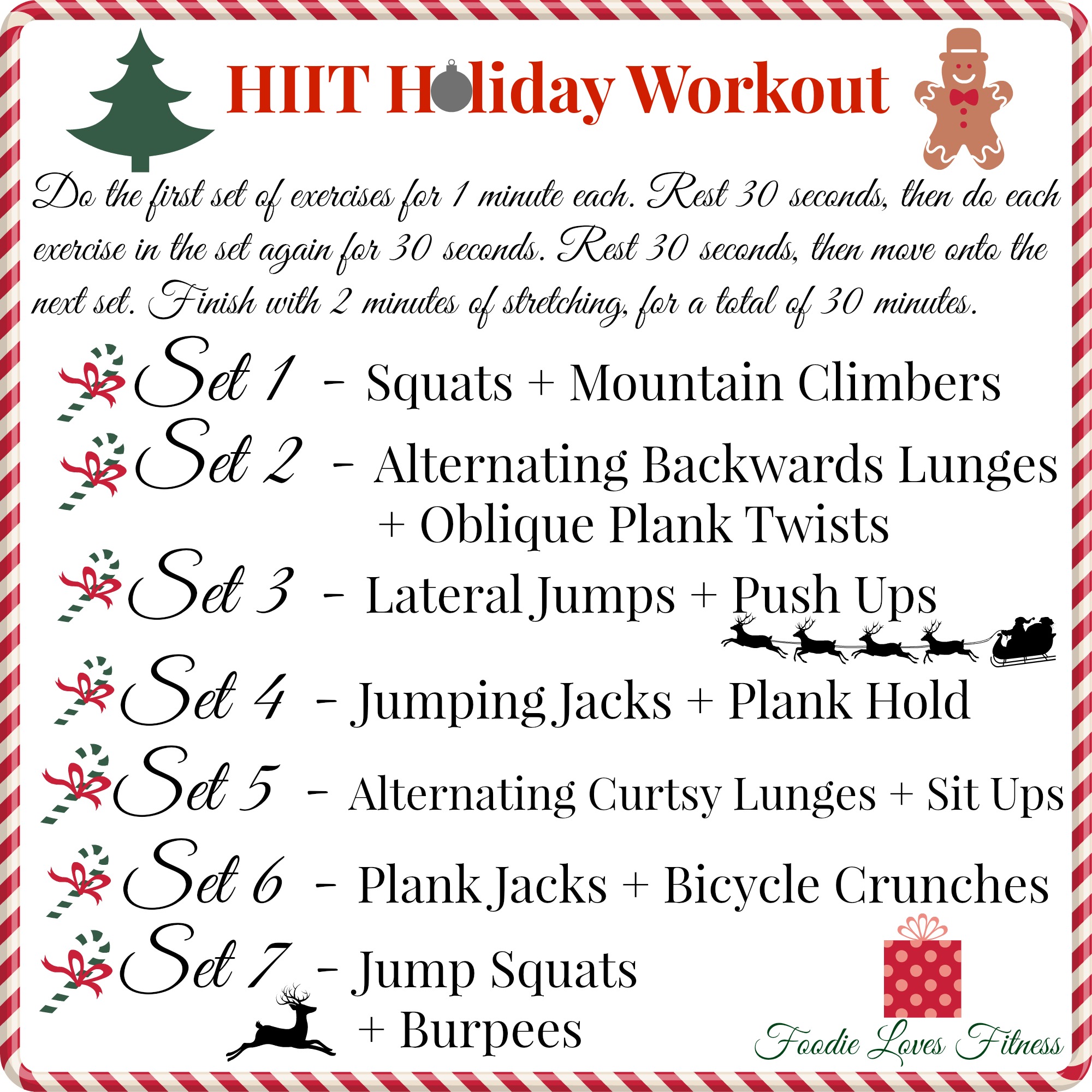 30 Minute HIIT Holiday Workout Foodie Loves Fitness