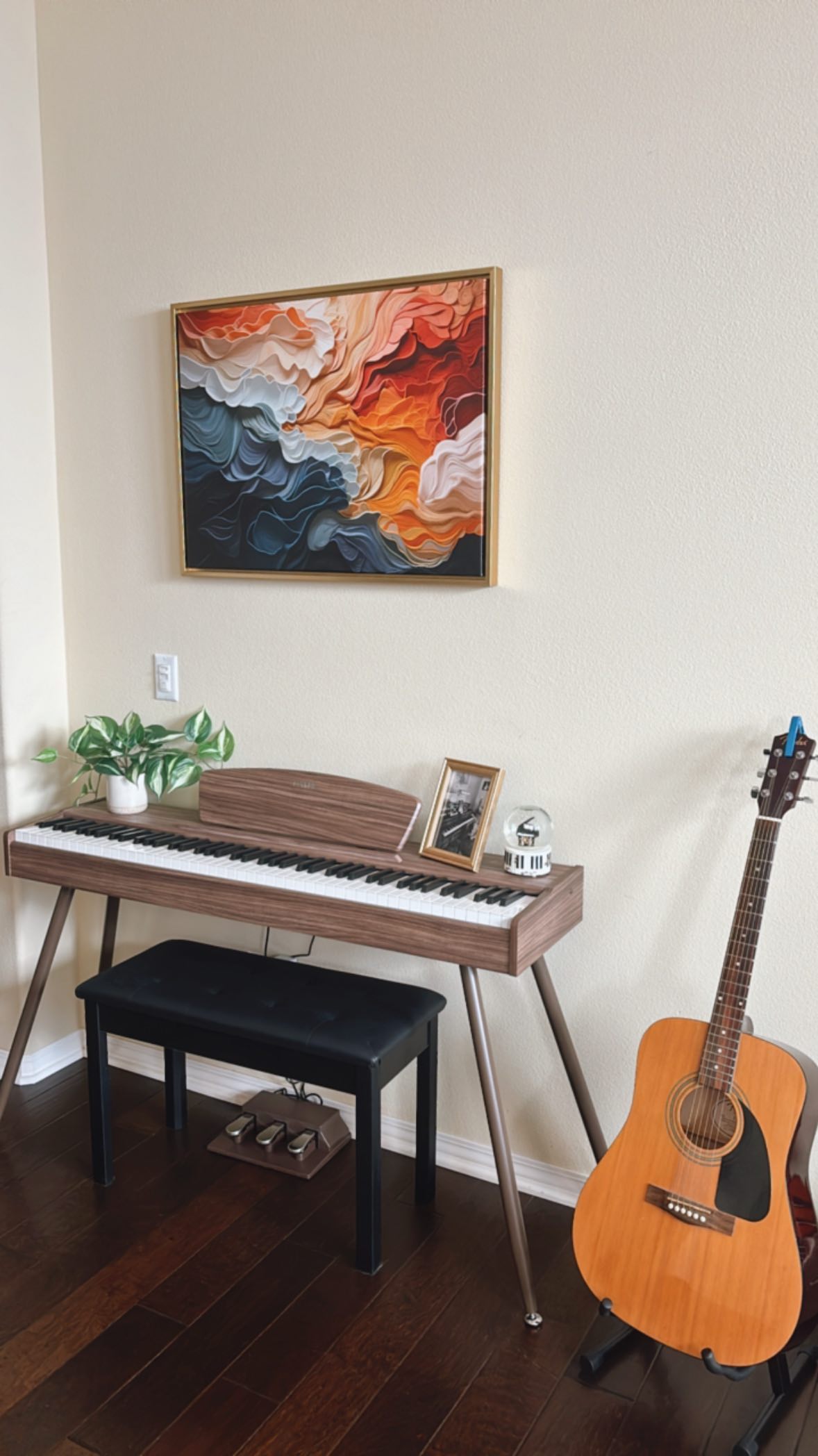 So happy that this space is complete! When we bought this home last fall, I immediately knew that I wanted to turn the traditional dining space into a playroom + music lounge. 🎶🎨 It was the first room that I had a vision for how I wanted it to look, and I love how it turned out! 

From crafting with my daughter at the art table to playing the piano while my husband plays the guitar and my daughter sings into her little microphone, this room has been getting a lot of use… WAY MORE than a dining room would in our house! 

Do you have a dining room? 

#newhome #playroom #musicroom #momsofinstagram #myhome #piano #beforeandafterhomeedition